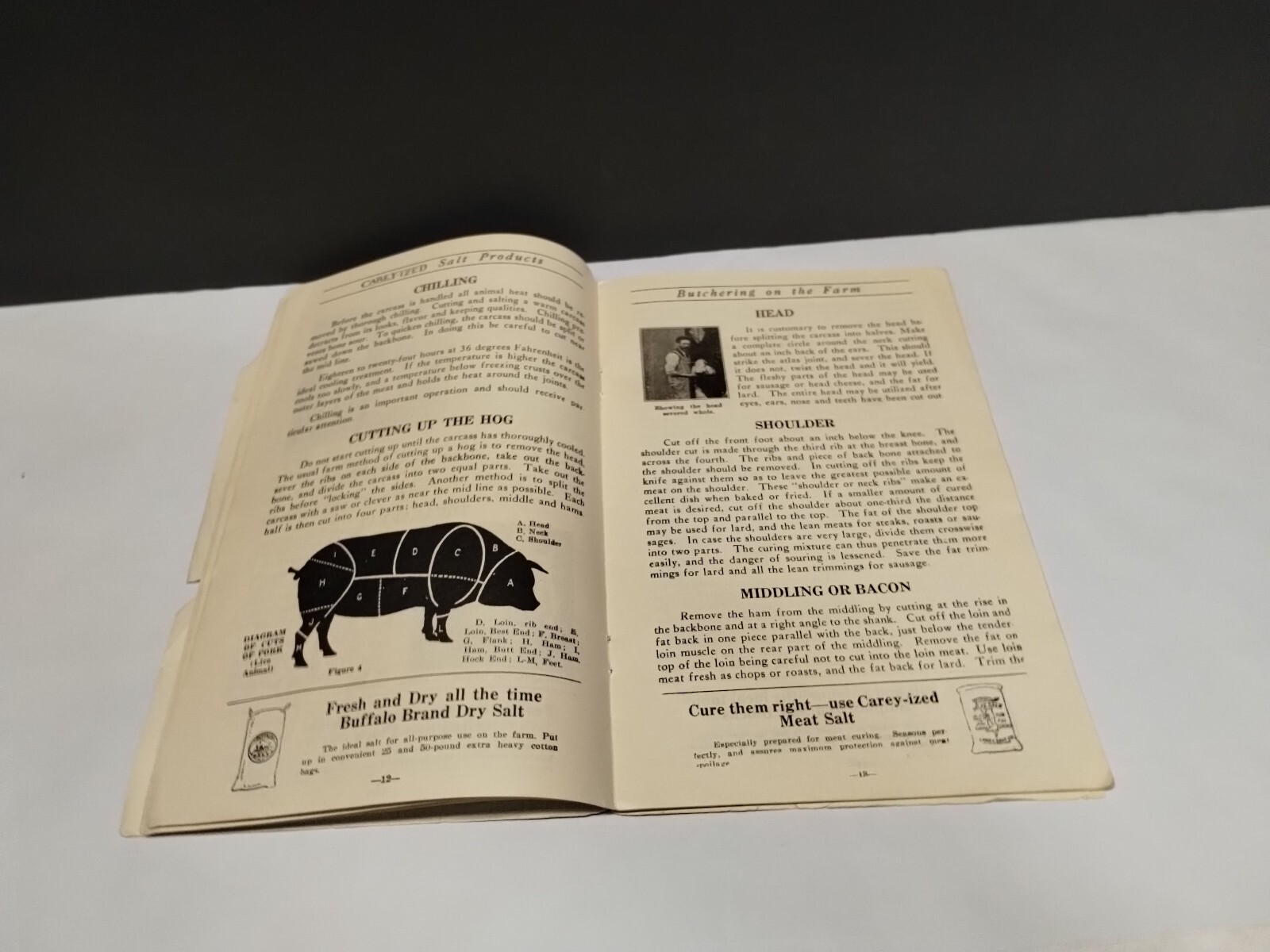 Vintage MEAT PRODUCTION On The FARM Bklet & 1922 Simple Instructions for Butcher