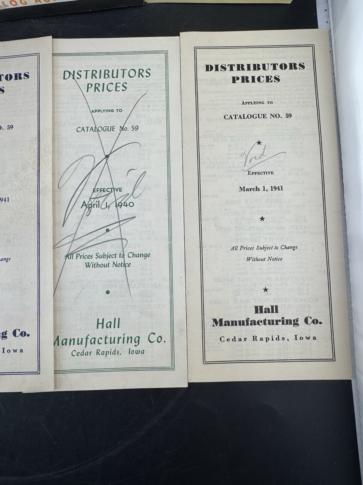 Specialty catalog HALL MANUFACTURING COMPANY Cedar Rapids IOWA W/ Others