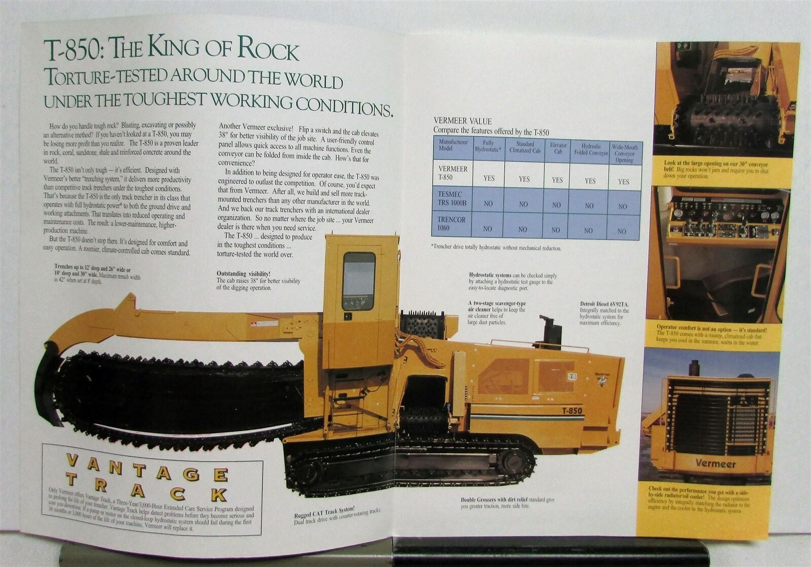 1990s Vermeer T-850 Trencher Construction Sales Folder