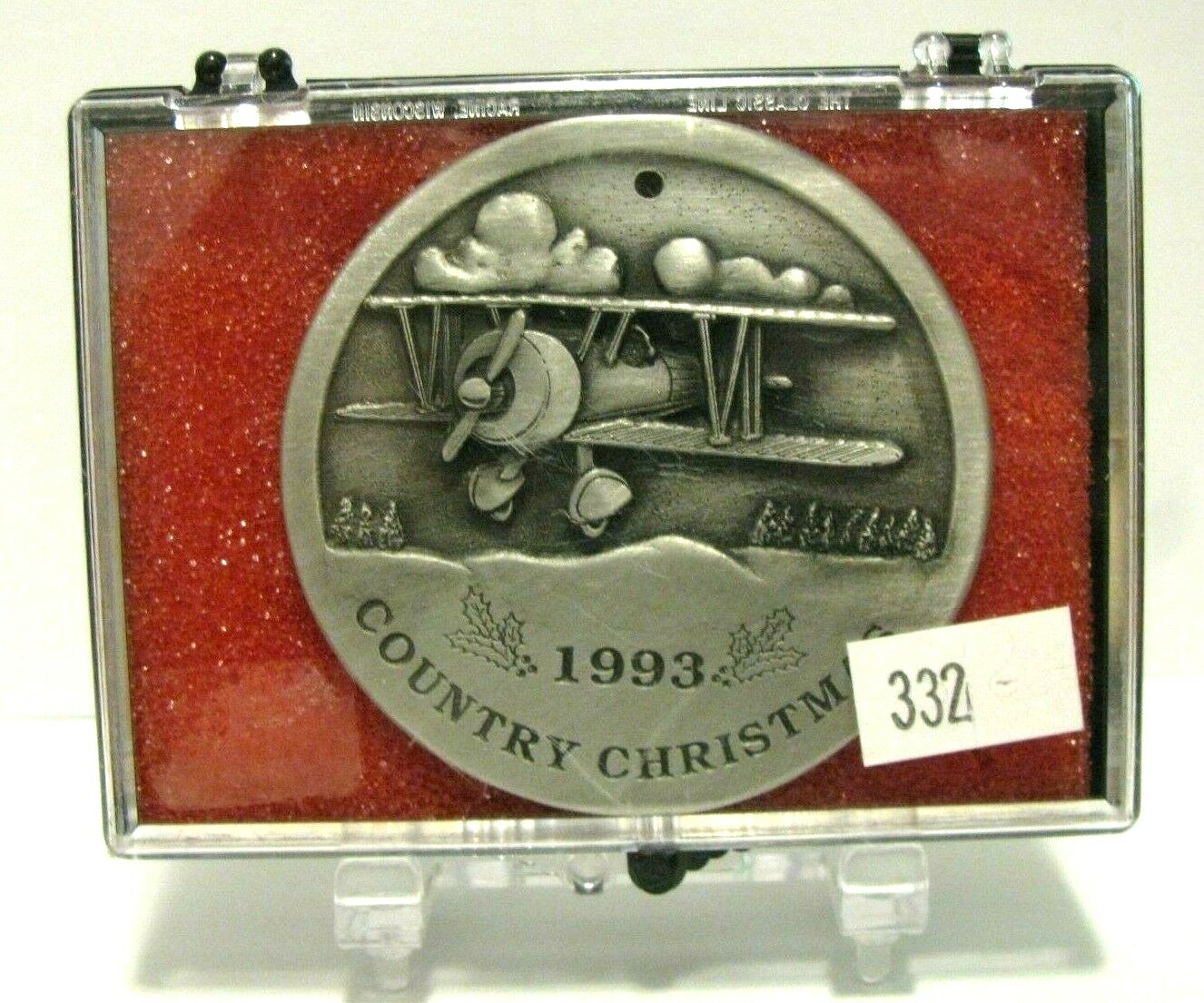 Spec Cast 1993 COUNTRY CHRISTMAS Dash Away All Airplane Pewter Xmas Ornament