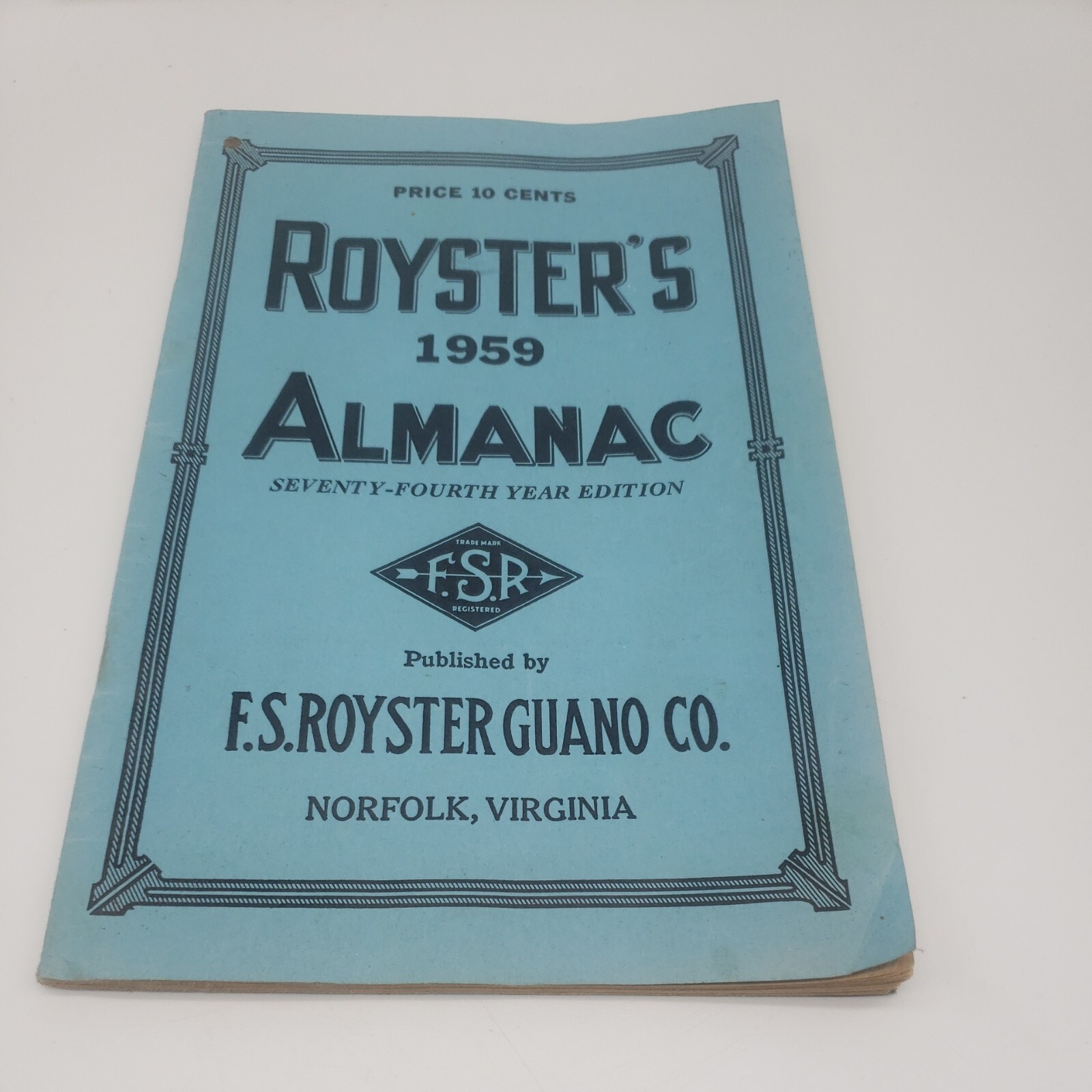 Vintage 1959 F.S.Royster Guano Farmer&rsquo;s Pocket Almanac Notebook