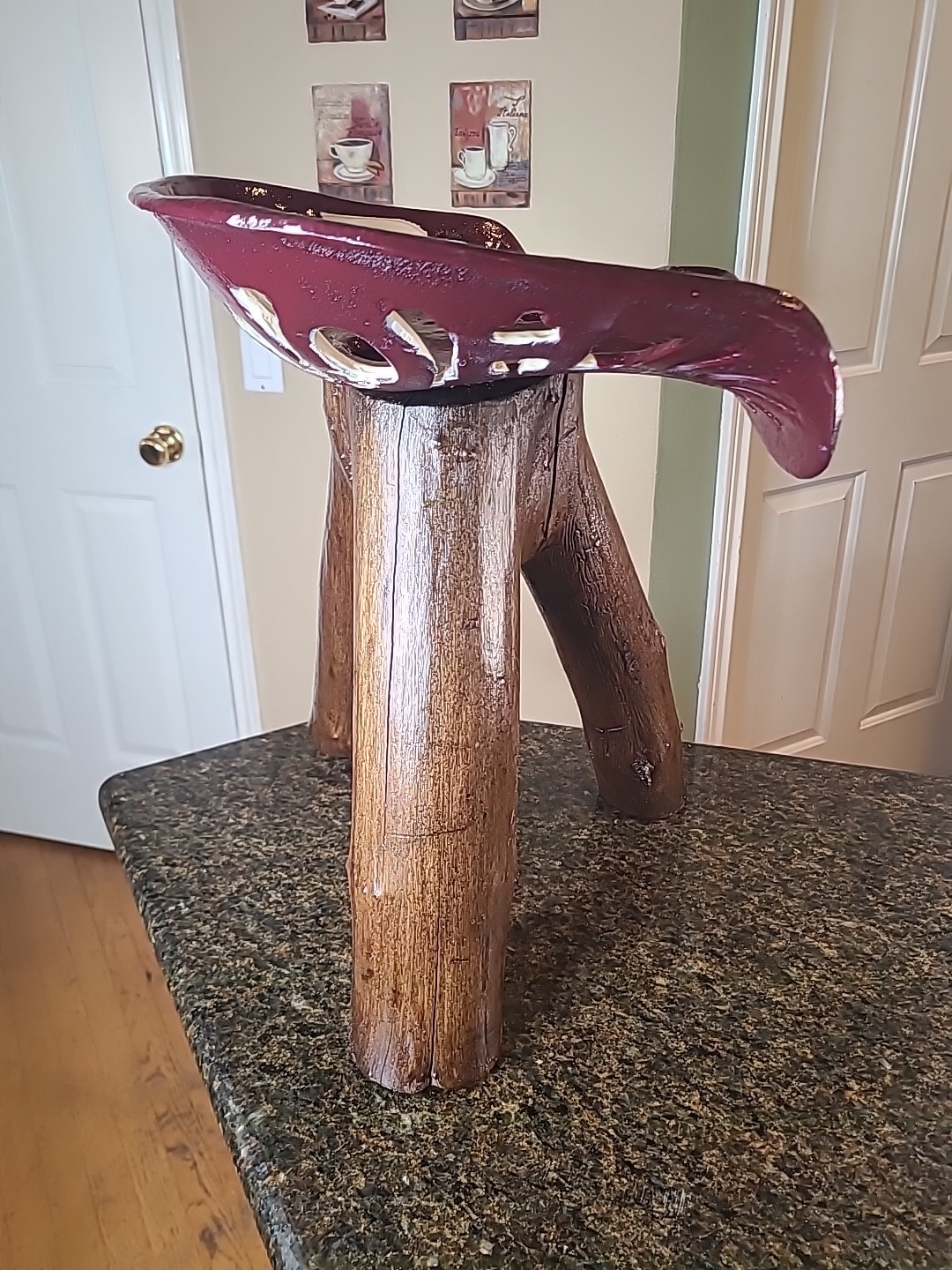 HOOSIER Cast Iron Tractor Seat Custom Made STOOL One Of A Kind IU Colors