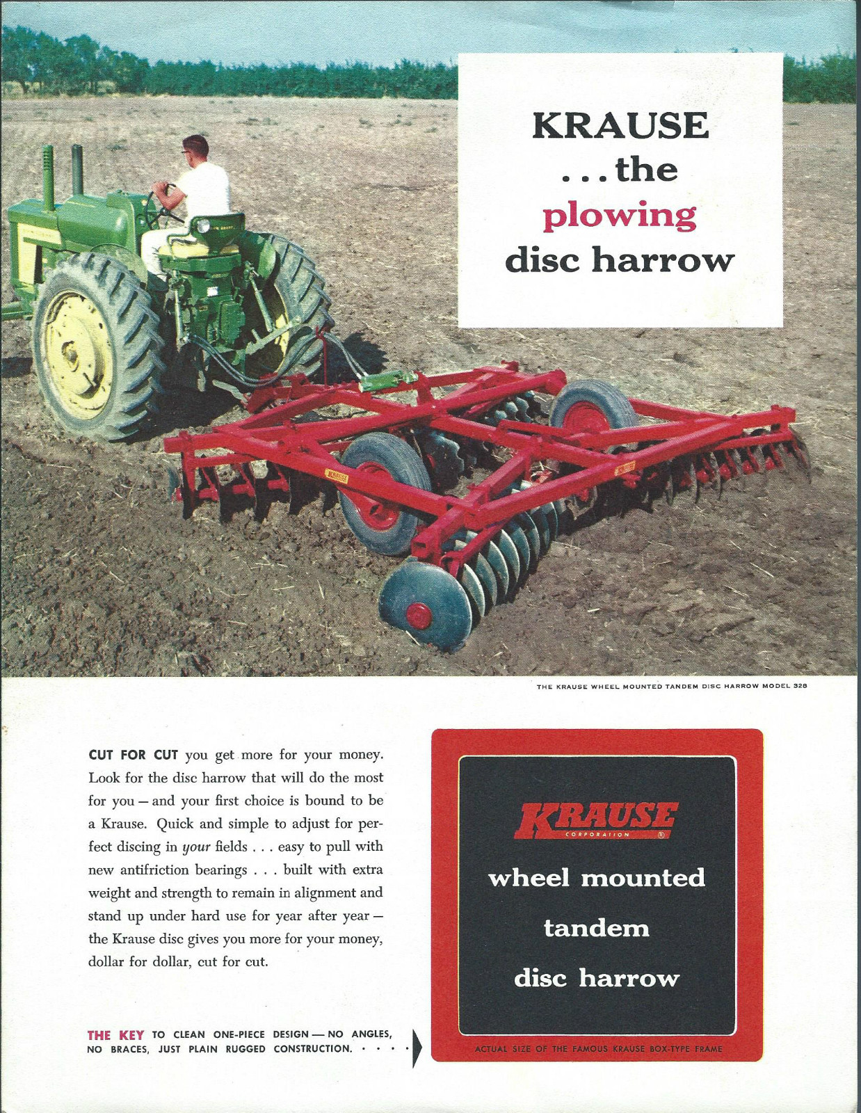 Farm Implement Brochure – Krause – 309 310 311 312 313 Disc Harrow c1958 (F4125)