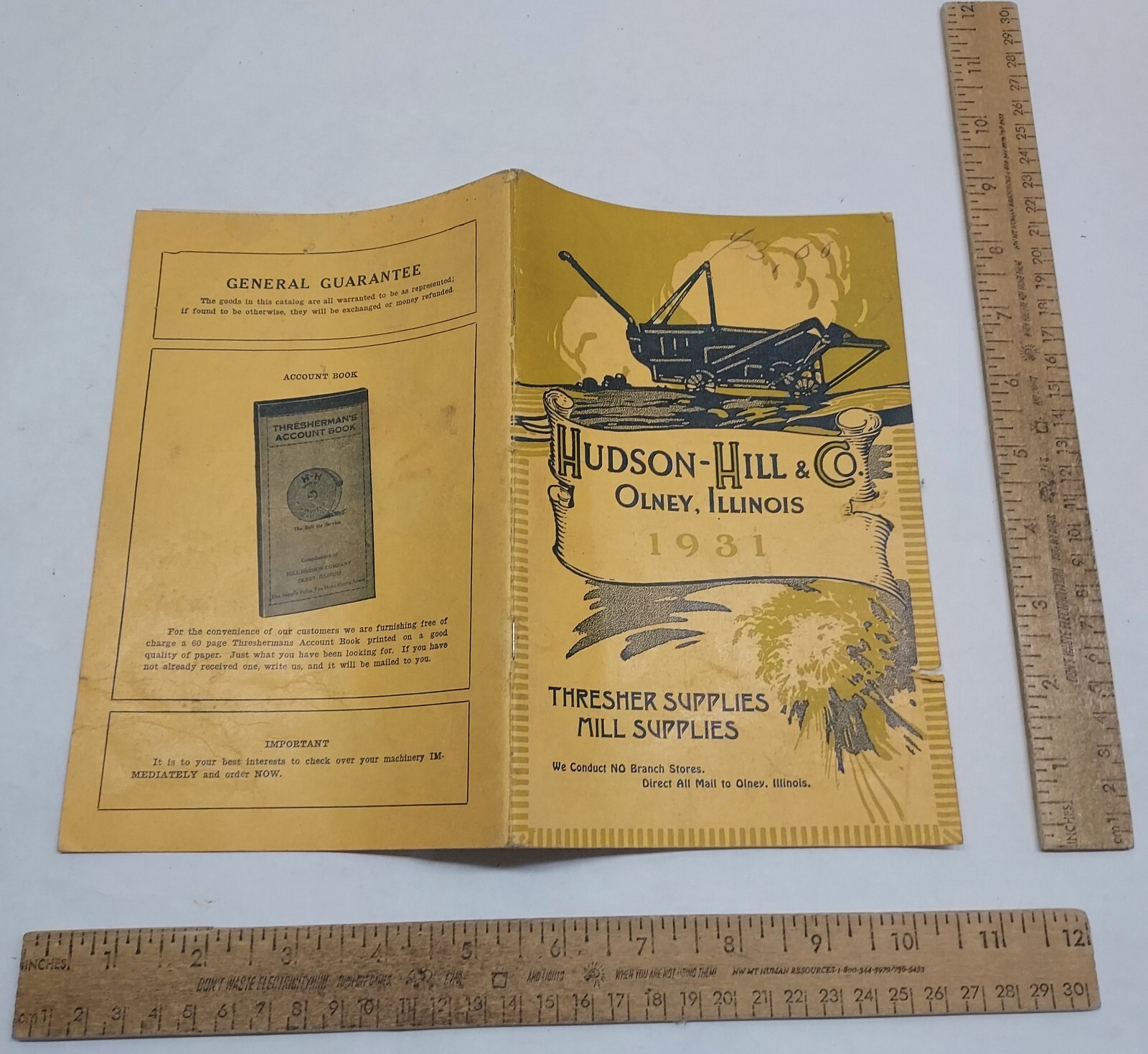 1931 – THRESHER SUPPLIES / MILL SUPPLIES – HUDSON-HILL & CO – listing #5347