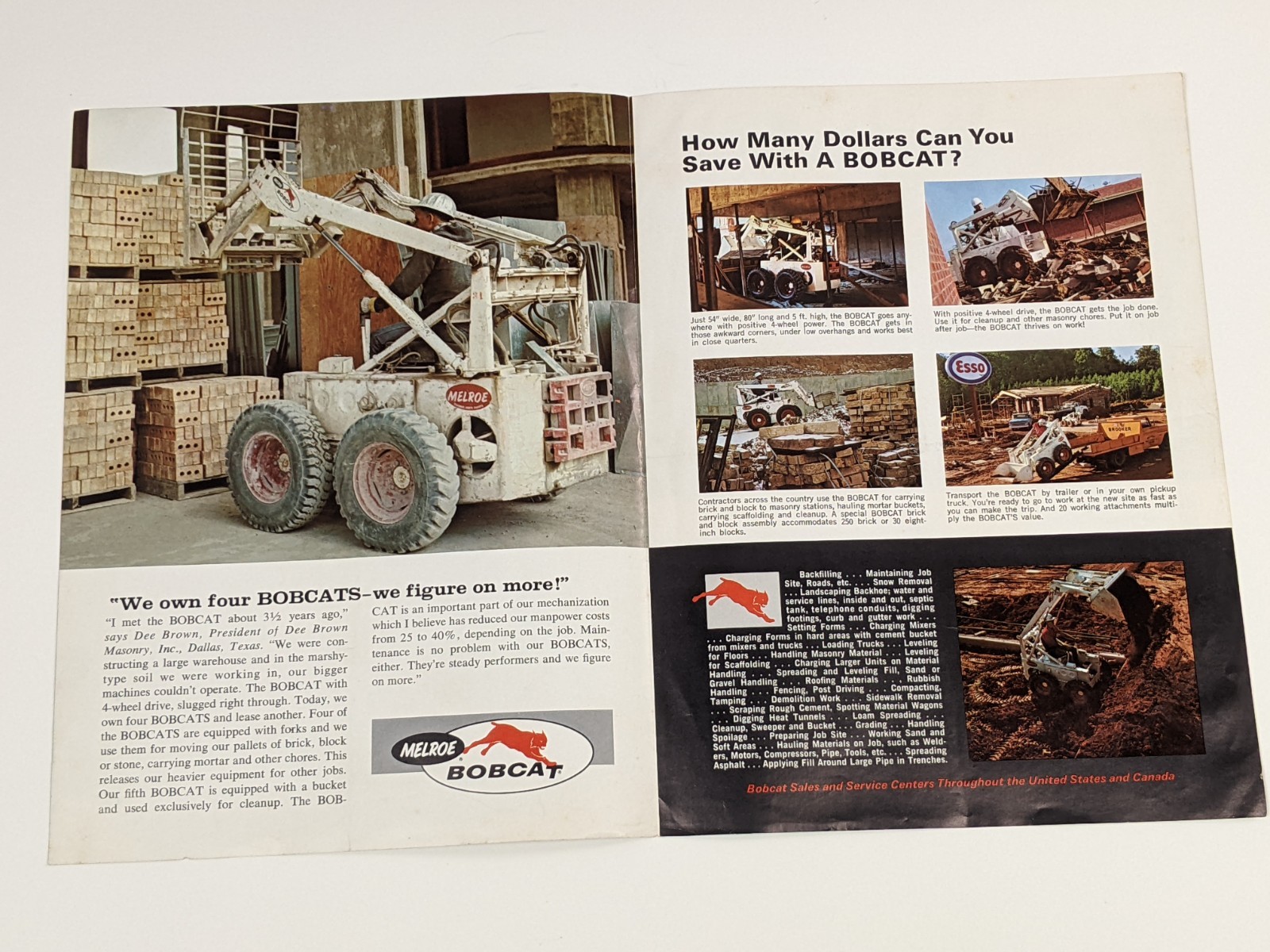 Vintage 1967 Melroe Bobcat Skid Steer Loader Sales Brochure 500 Specs Gwinner ND