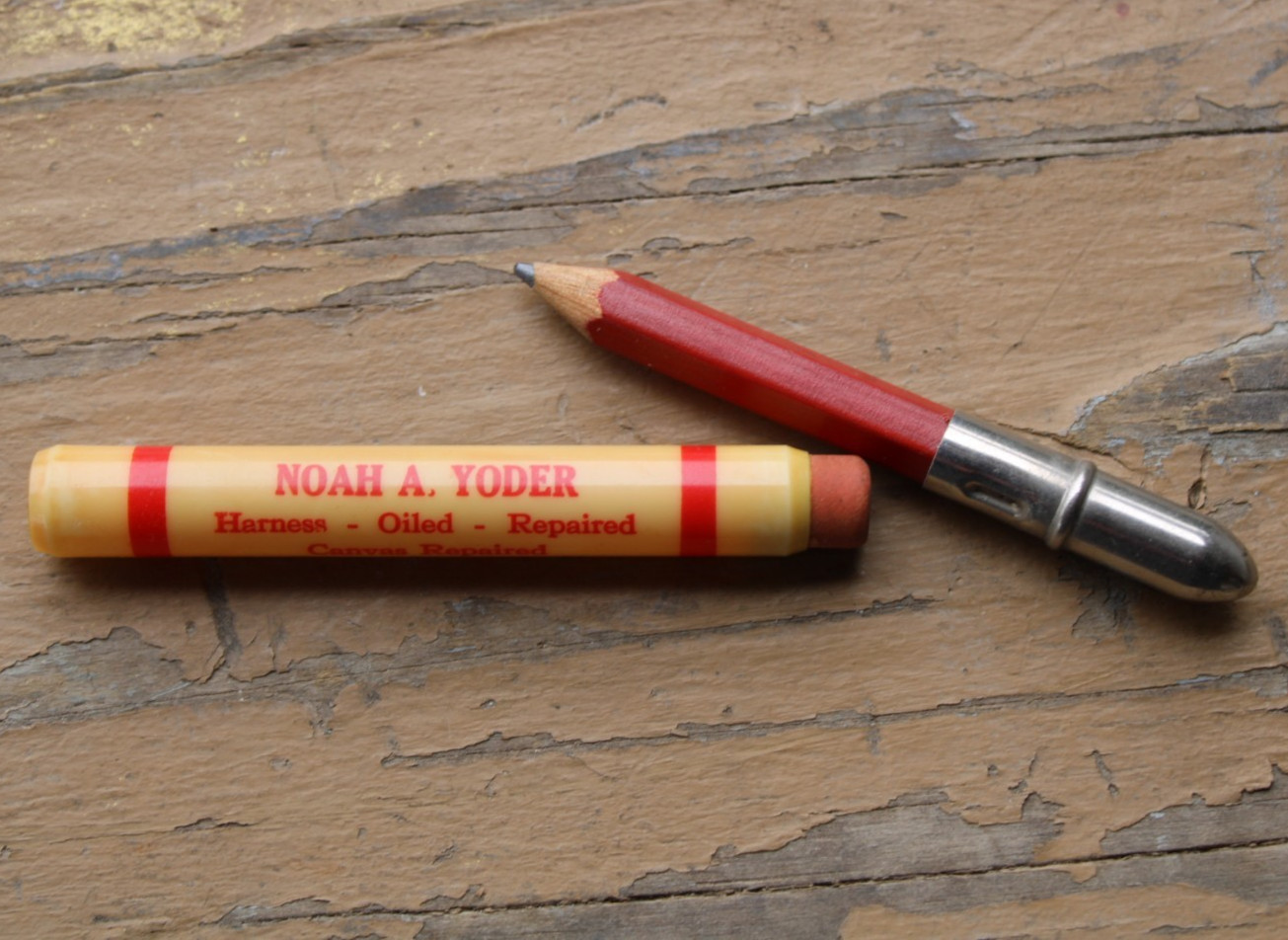COVER WAGON GRAPHIC 1950s NOAH YODER HARNESS REPAIR Old Kalona IA Bullet Pencil