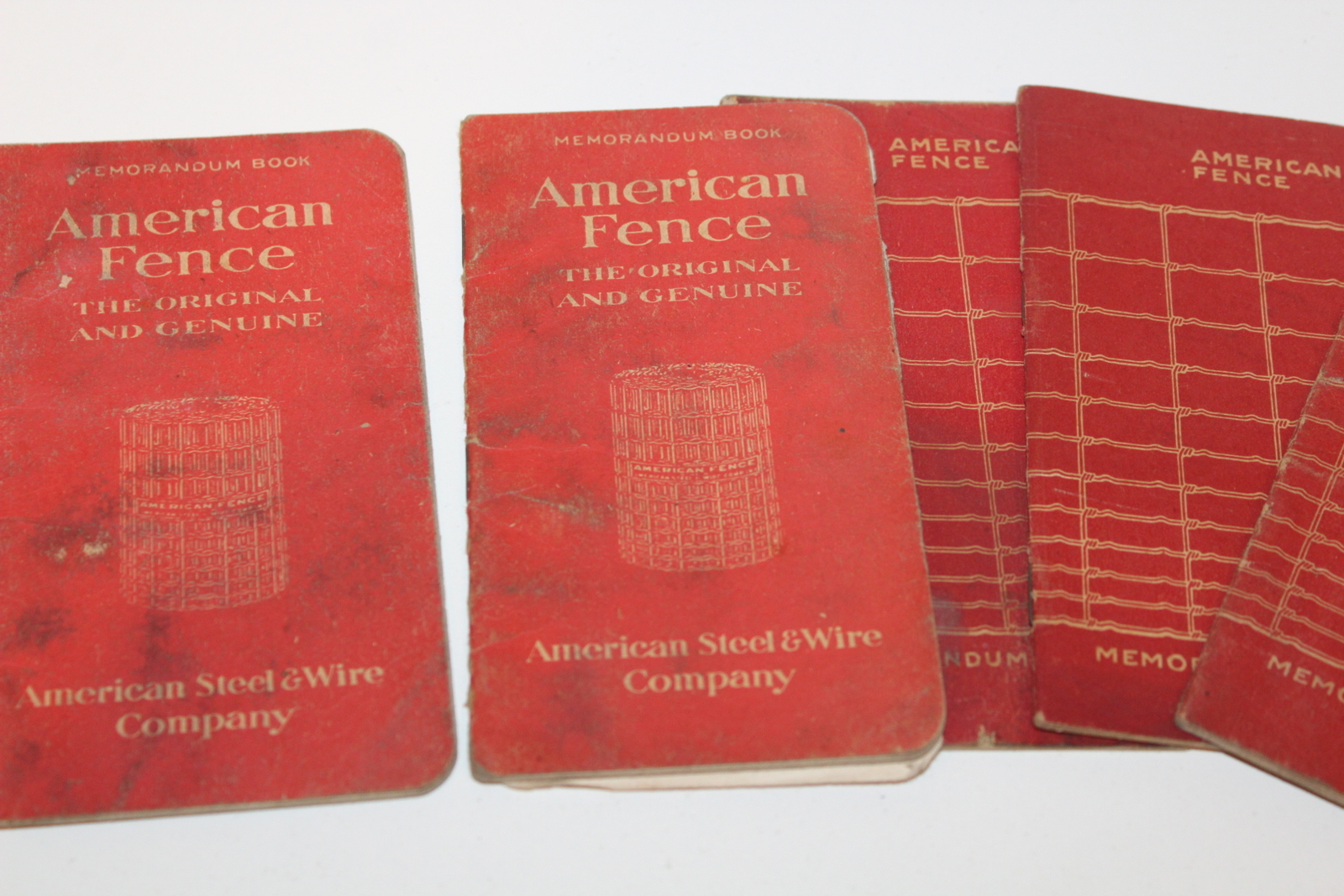 Vintage lot of 5 American Fence Steel & Wire Co. Memorandum Books