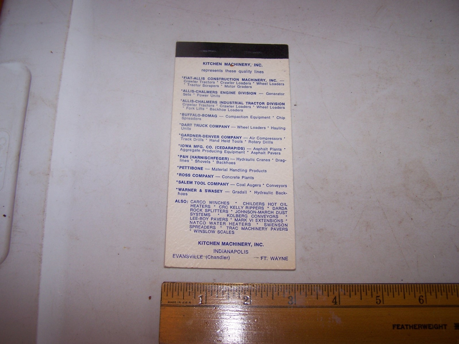 1976 KMI KITCHEN MACHINERY INC Pocket Note Book FIAT ALLIS Indiana