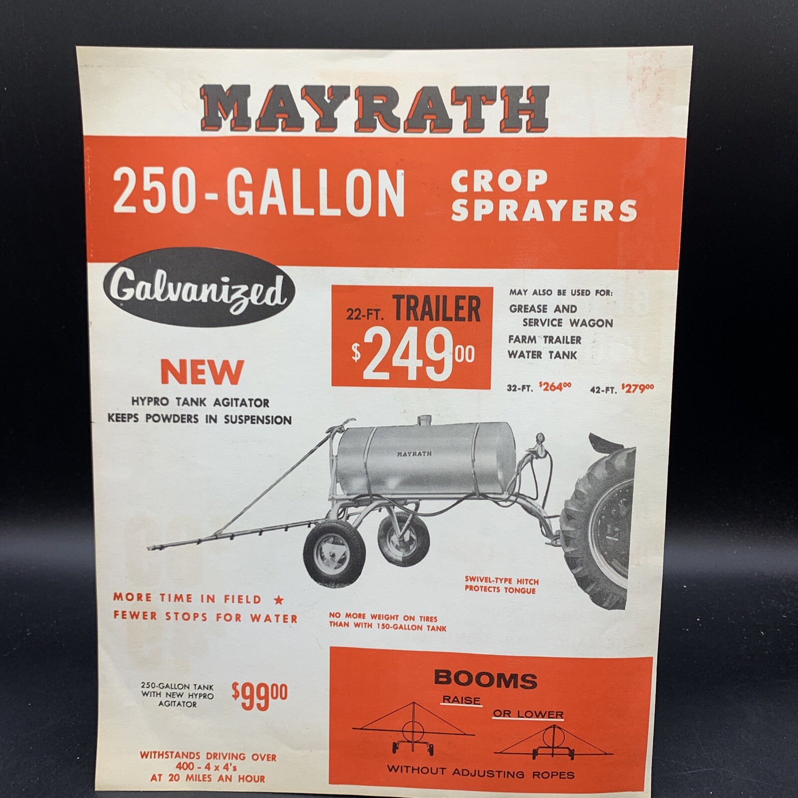 1962 Mayrath Crop Sprayers/Augers/Elevators Sales Brochure And Price List