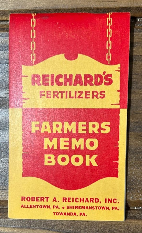 Vintage Unused REICHARD&rsquo;S Fertilizers Pocket Notebook