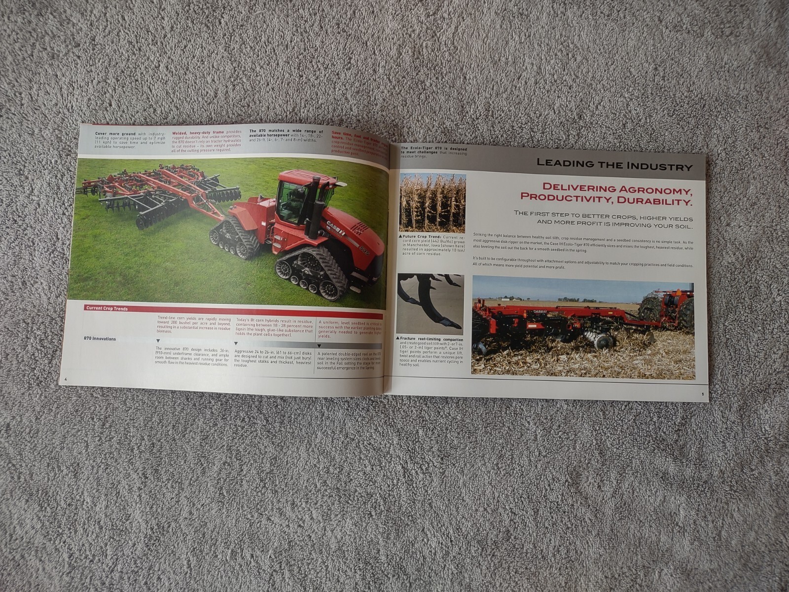 Case IH Ecolo-Tiger 30C Series Ecolo-Tiger 870 Sales Brochures. Lot Of 11.