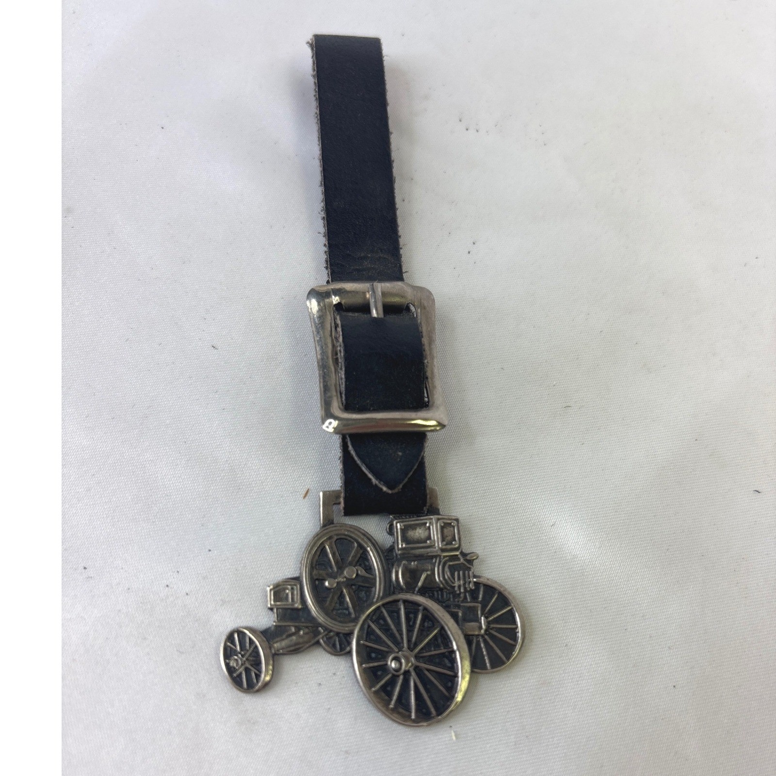 Vintage Waterloo Gas Engine & Eagle Mfg Co Tractor Watch Fobs Leather Straps 2pc