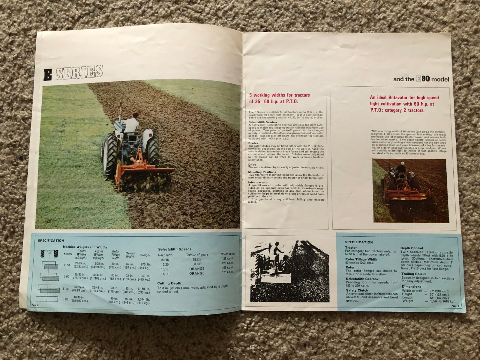 1969 Howard Rotavator range, for farm usage, sales literature.