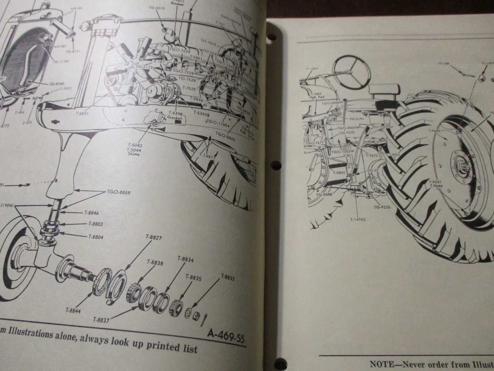 Cockshutt Black Hawk « 50 » Gas Tractor Parts List 1955