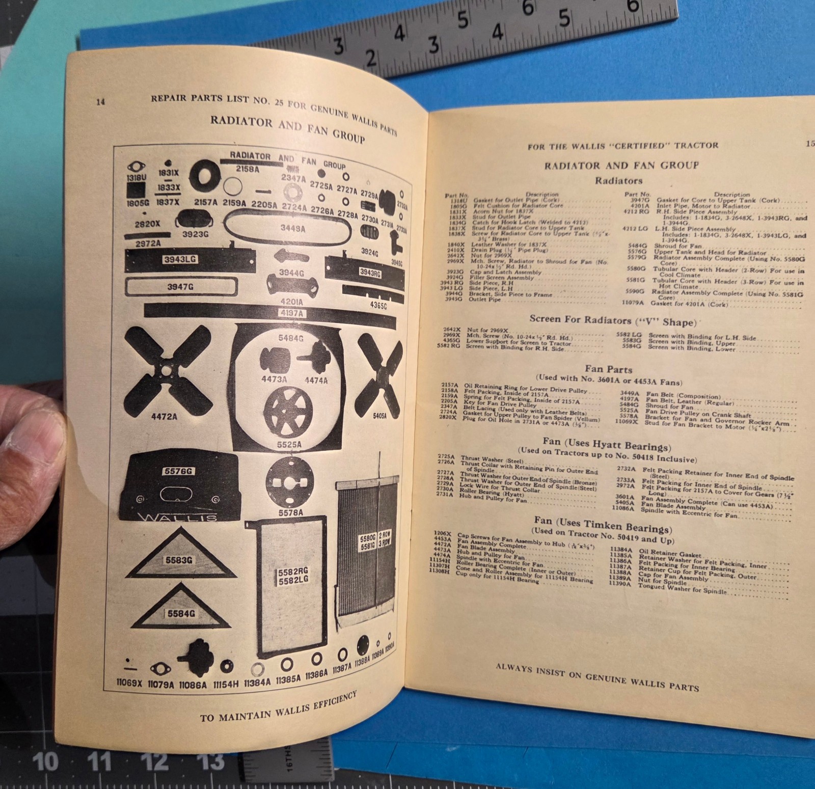 Antique Wallis Tractor Manual Parts List Catalog Massey Harris 1937