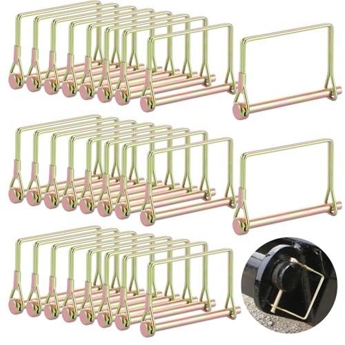 30pc Heavy Duty Trailer Coupler Pin 1/4&Prime; Square Wire Lock Safety Pin