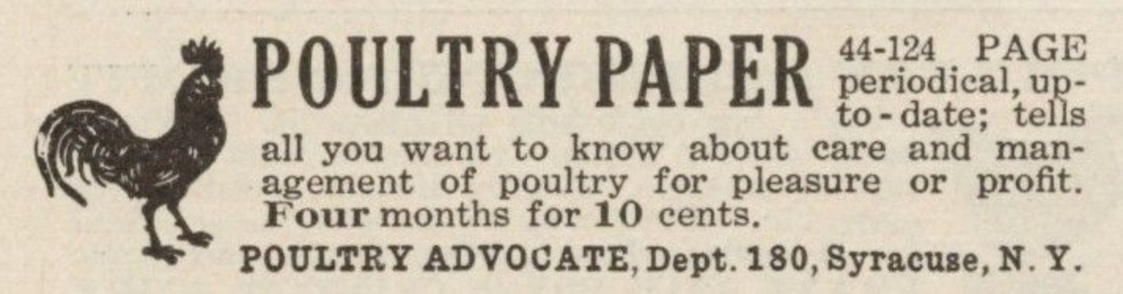 Poultry Advocate Poultry Paper Vintage Print Ad 1917 Syracuse NY u Original