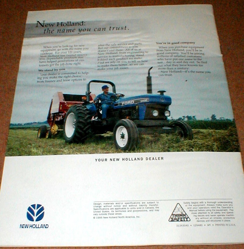 Ford New Holland 1995 Ford 30 Series Utility Tractors Full Color Dealer Brochure