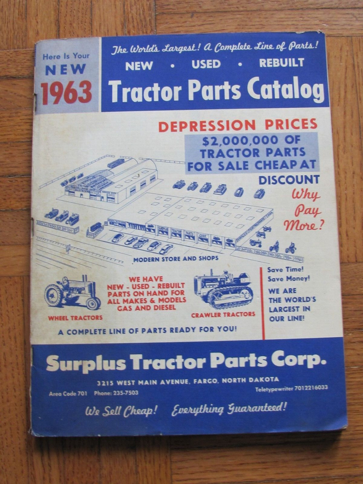 1963 SURPLUS TRACTOR PARTS CO FARGO ND SALES CATALOG FARM