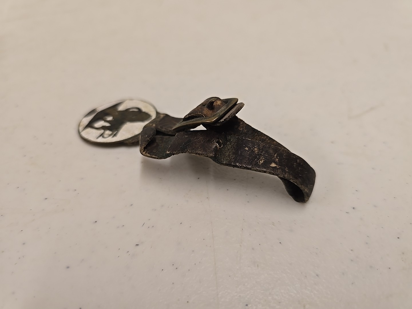Antique John C Nichols Harness Mfg Janesville WI Master Brand Lion Watch Fob