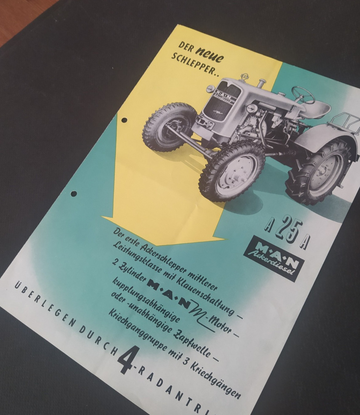 VINTAGE MAN A25A GERMAN TRACTOR 1954 BROCHURE GERMAN TEXT