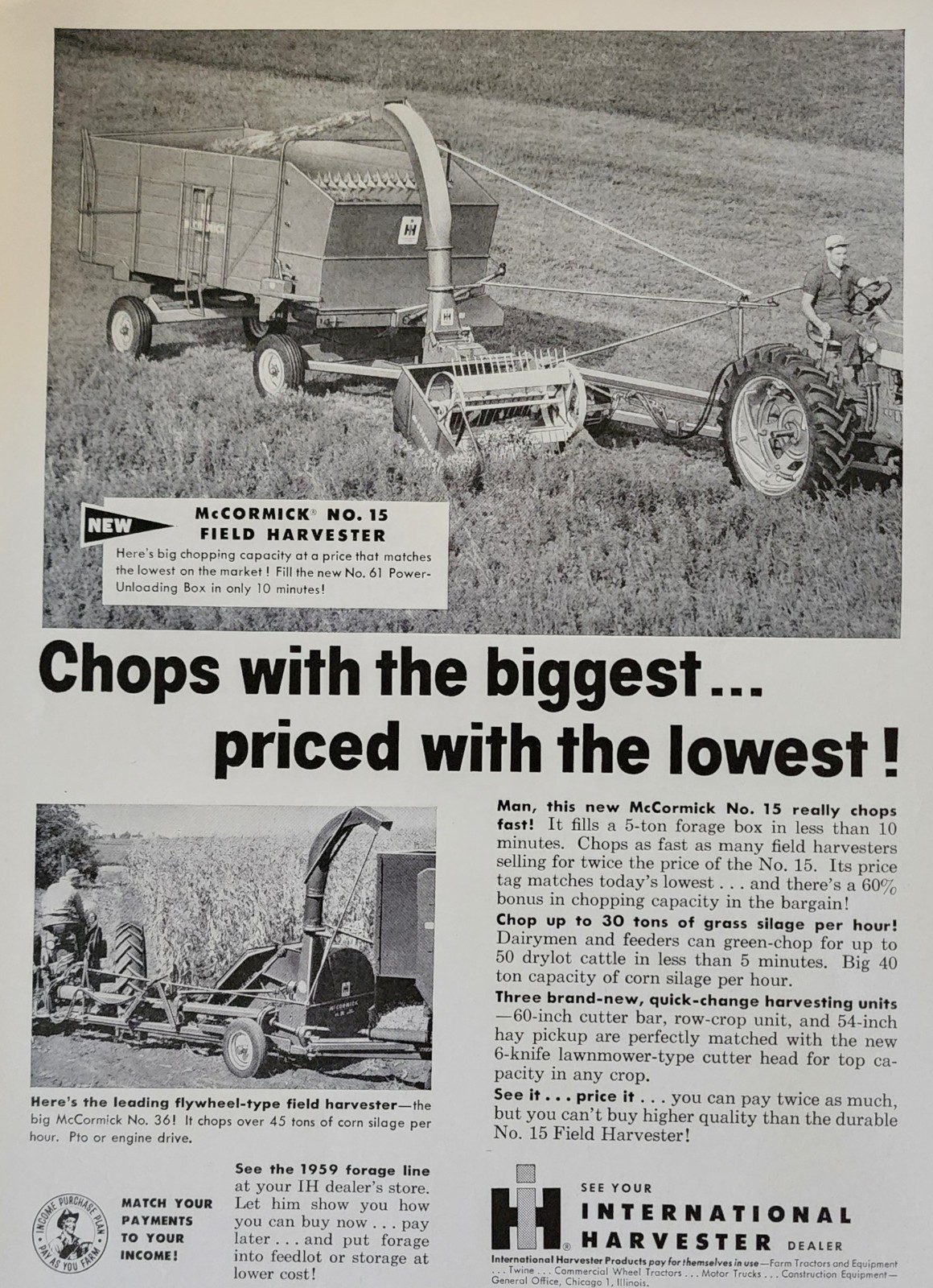 International Harvester IH Farm Tractor Picture Magazine Ad Original Vtg Decor