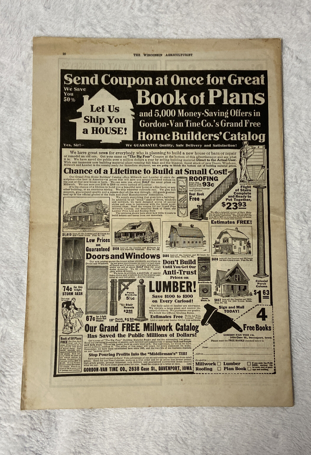 The Wisconsin Agriculturist OCT 1911 • Volume XXXV No. 43 Full Newspaper with Ad
