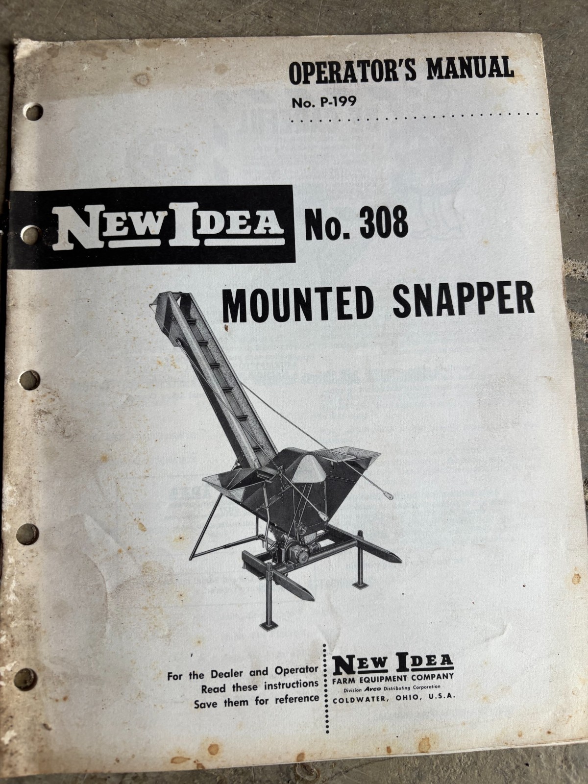 New Idea 308 Mounted Snapper Operator&rsquo;s Manual AMIL26