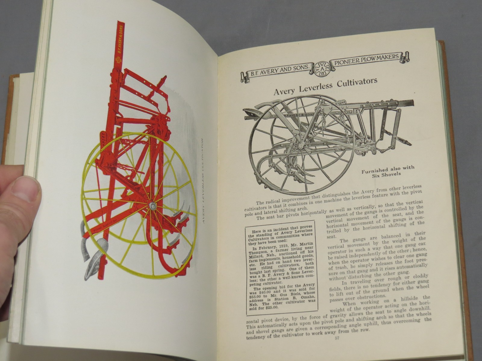 Vintage 1920 BF Avery Plows Implements GENERAL Catalog Color Plates 174pg Hardbo