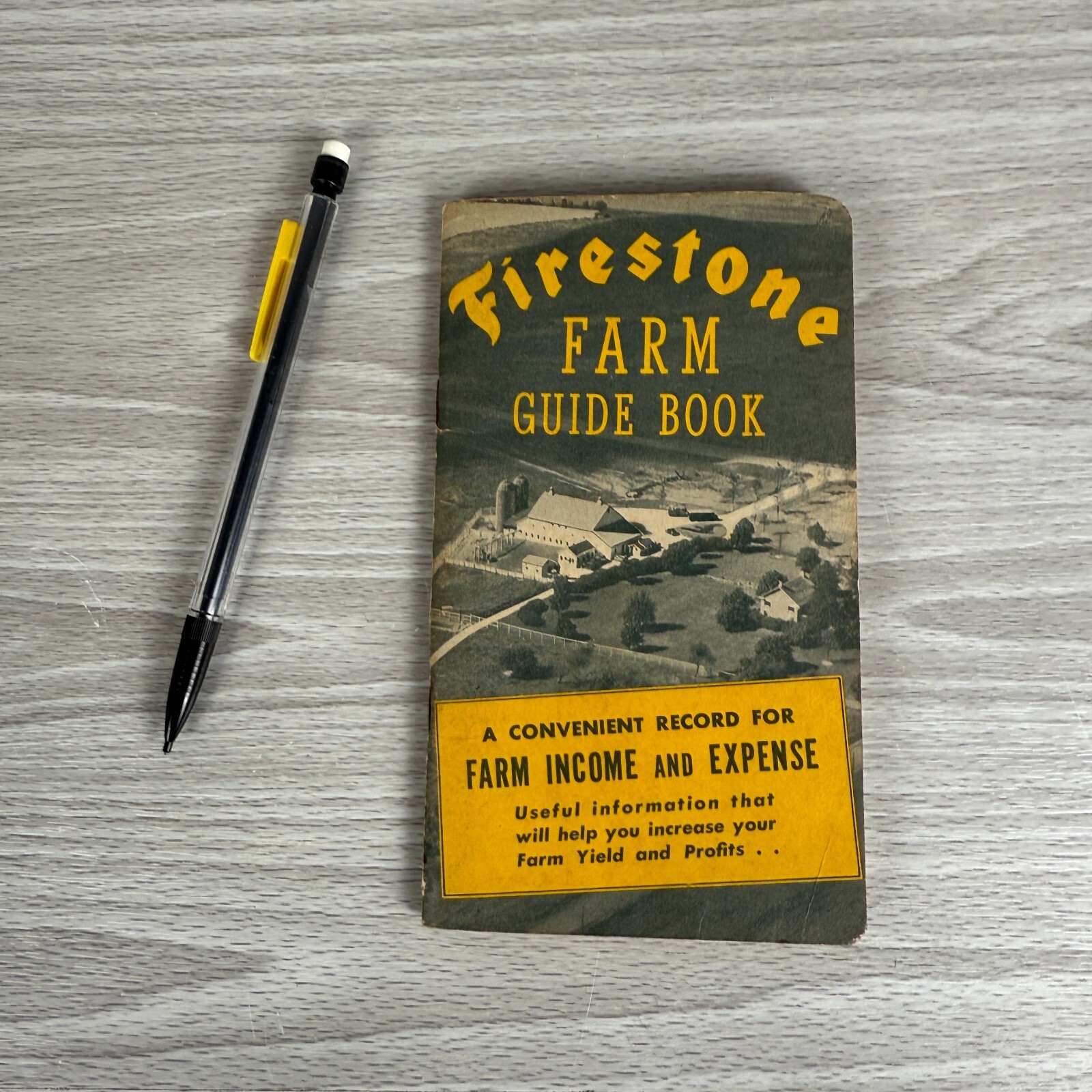 Vtg Notebook 1946 Firestone Farm Guide Book Income Expense Records USED WRITING