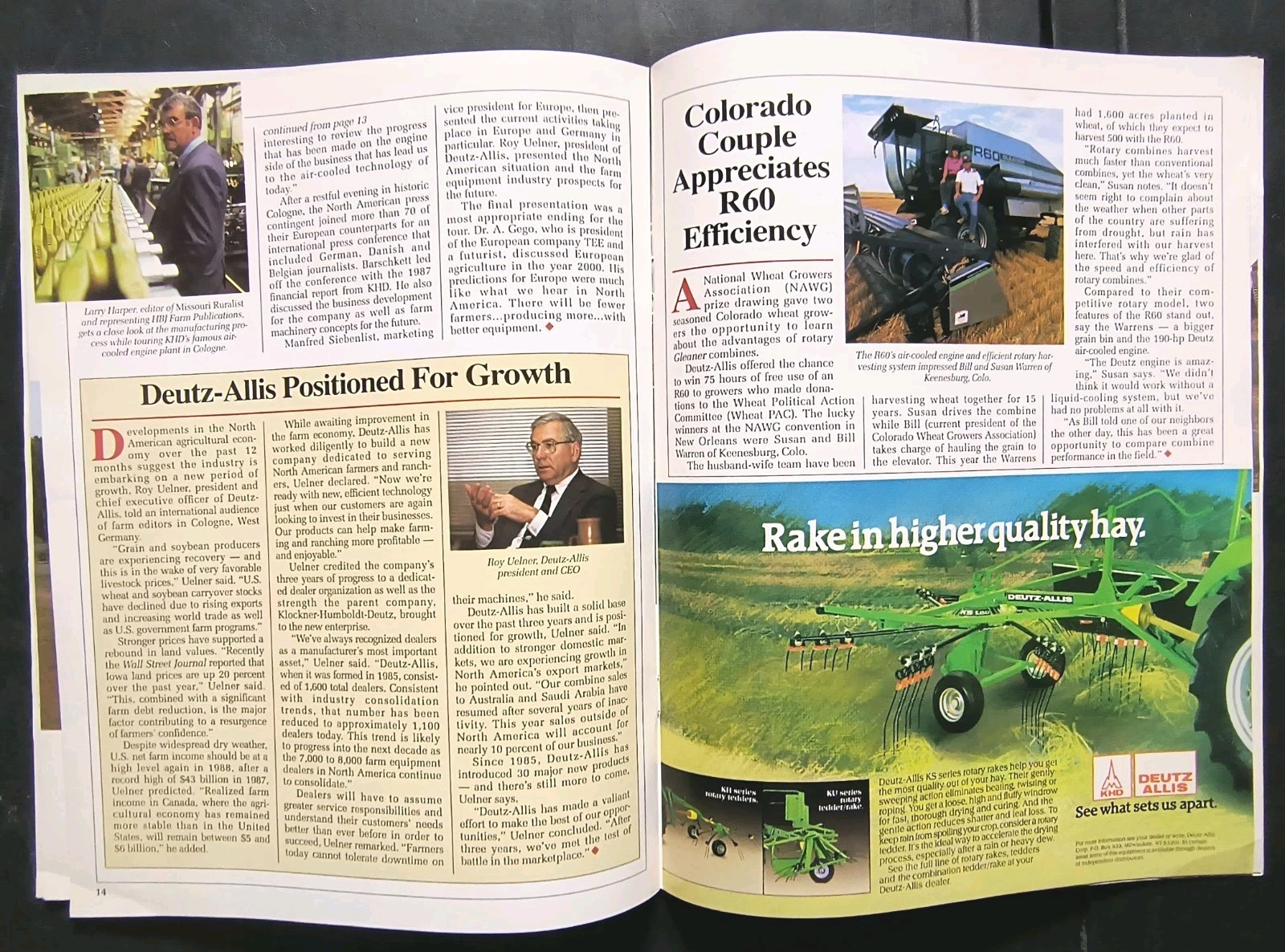 AGCO Allis Landhandler Magazine 1988 Rotary Combine Cover Tractor