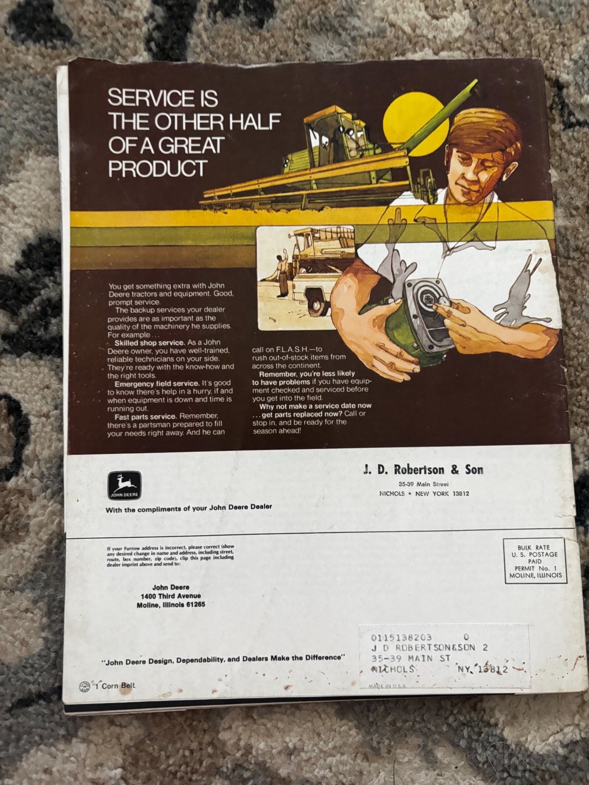 John Deere Furrow Magazine January-February 1976 Nichols NY Brochure DCPA26