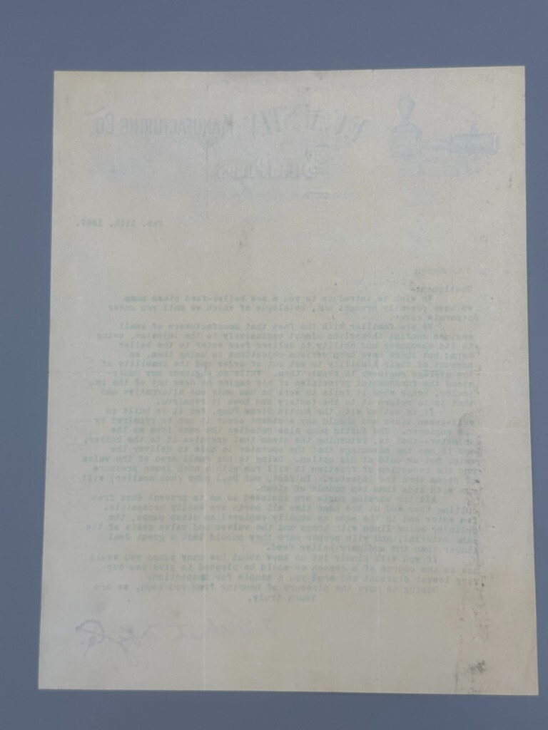 1897 F C AUSTIN STEAM PUMPS Antique Advertising Letter Farm Brewery Mining
