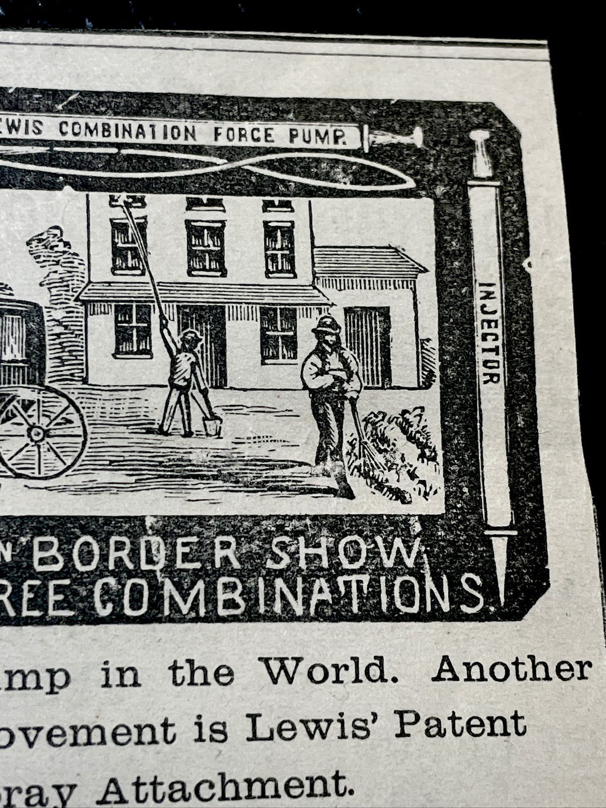 1883 Lewis Pump Farm Advertising Engraving – San Francisco