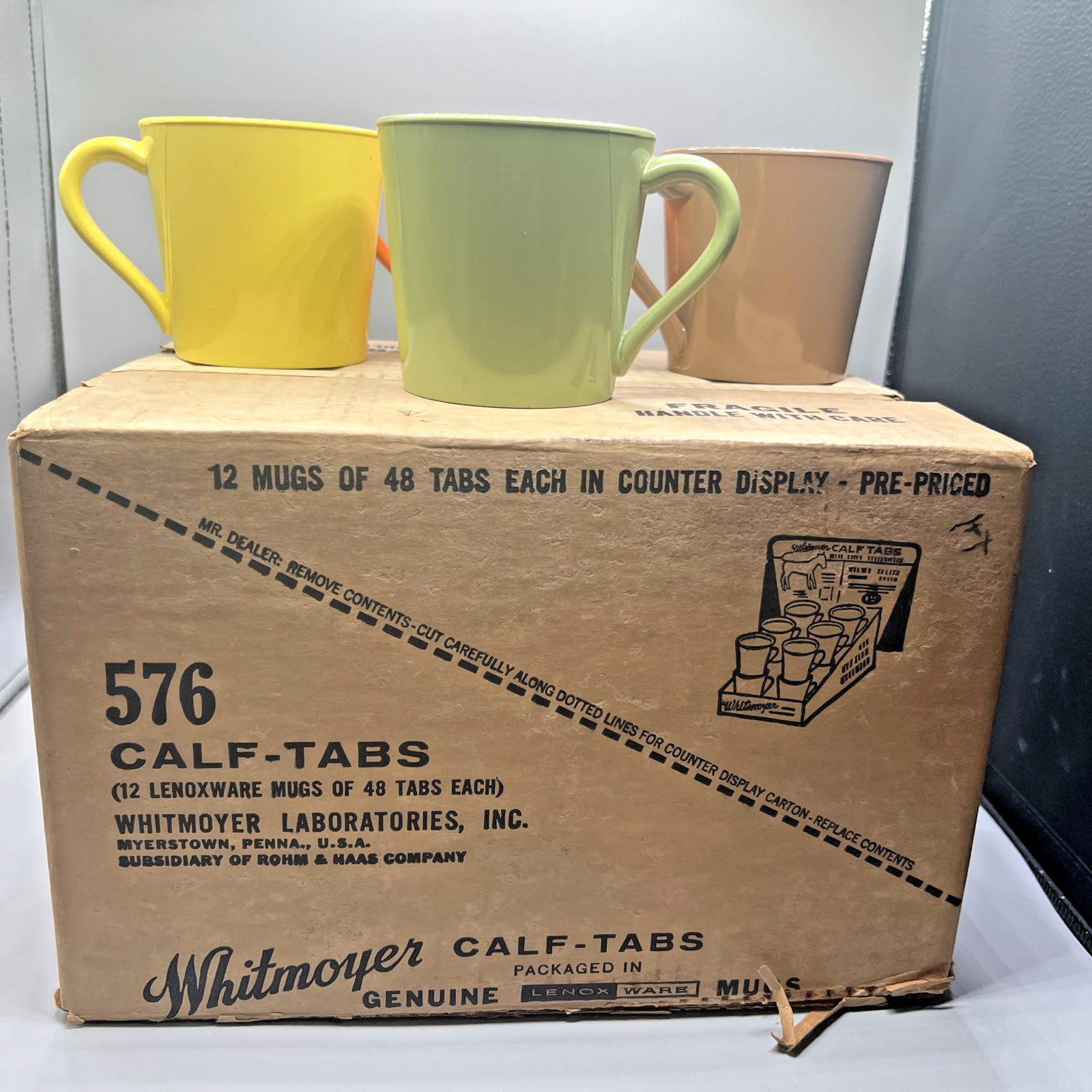 Whitmoyer Laboratories Myerstown PA Calf Scour Tabs Promotional Mug Display