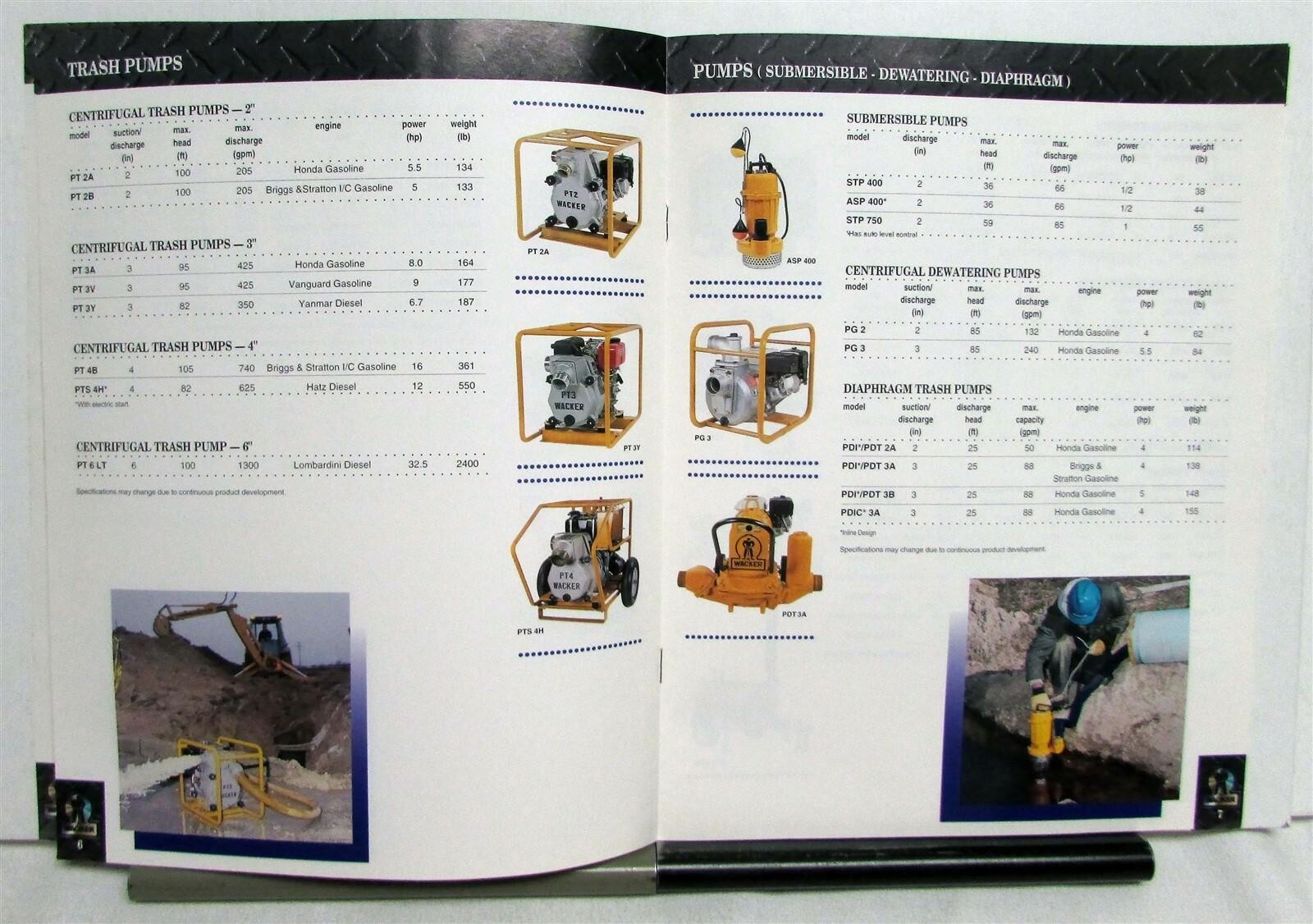 1997 Wacker Vibratory Rollers Rammers Construction Equipment Sales Brochure