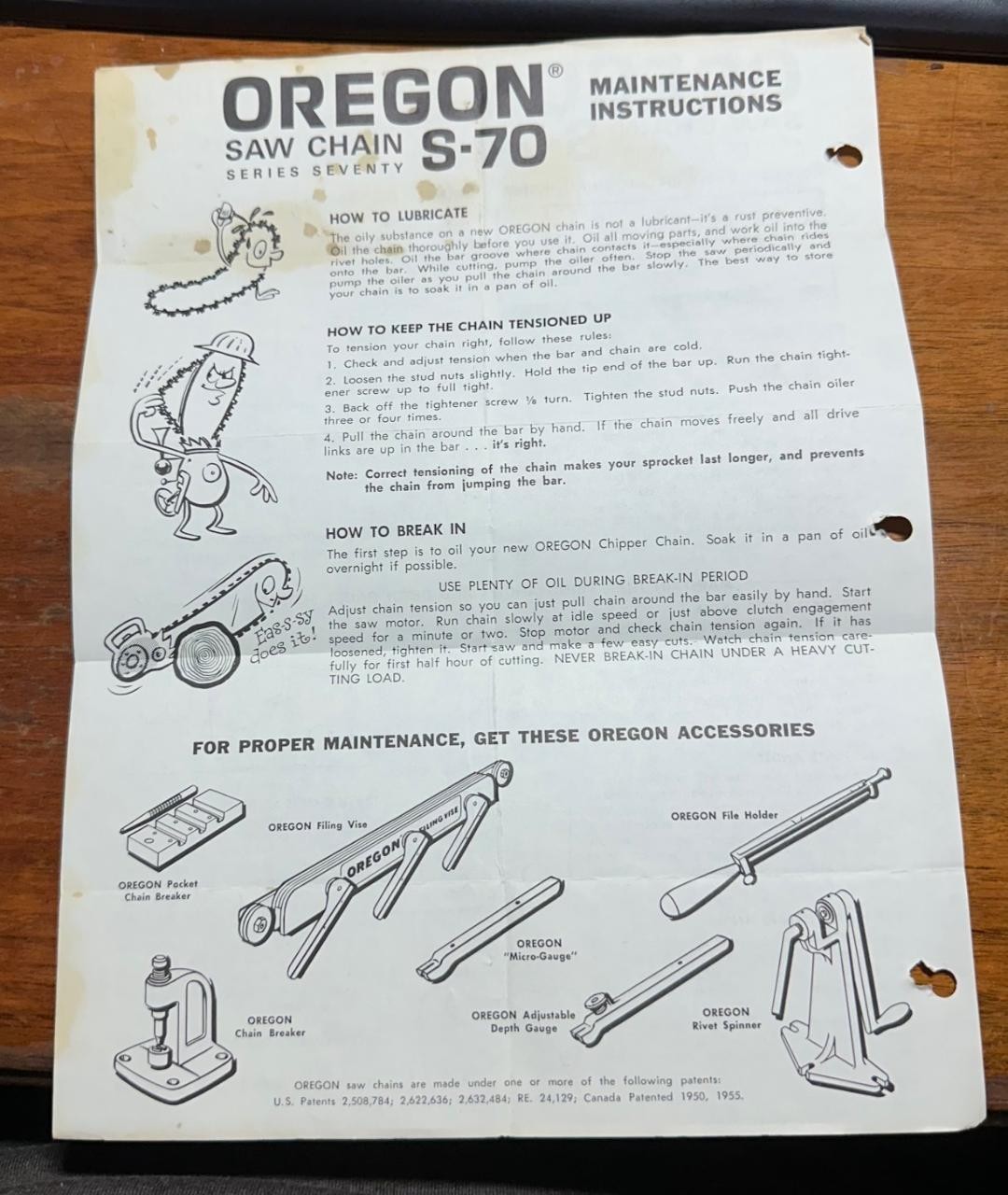 1960&rsquo;s OREGON Saw Chain Catalog & Maintenance Manual for Users Brochure C8-10