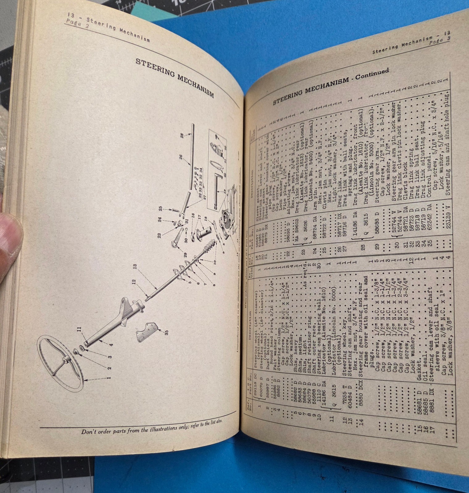 Vintage Manual Parts List International ID 9 Tractor 1944