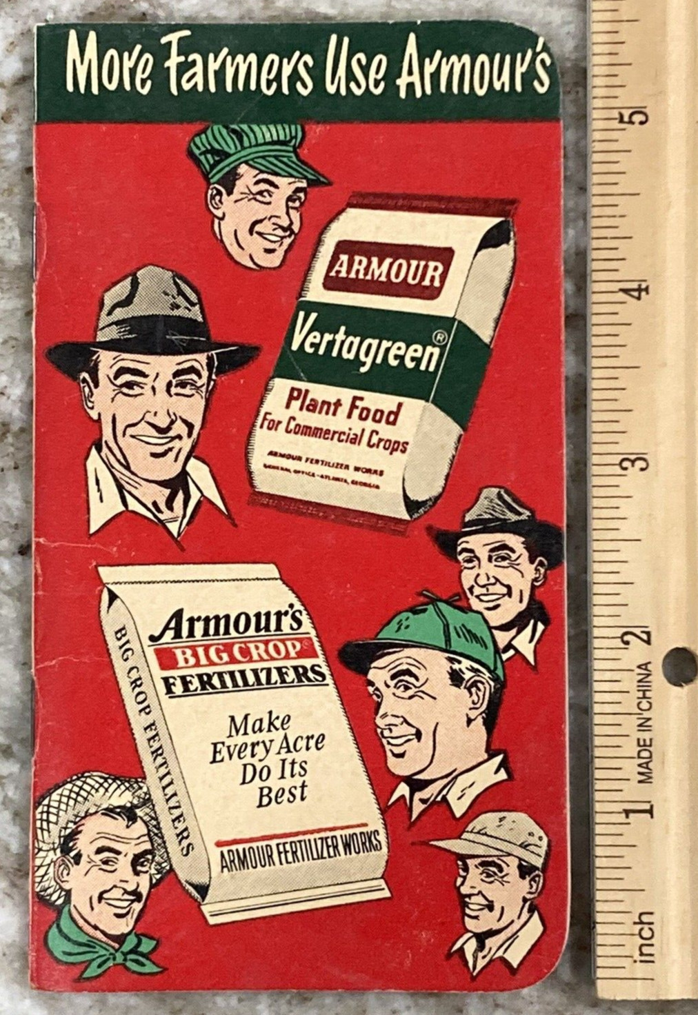 ARMOUR VERTAGREEN Fertilizer Memo Booklet 1953 Agriculture Ad Memo Book A993