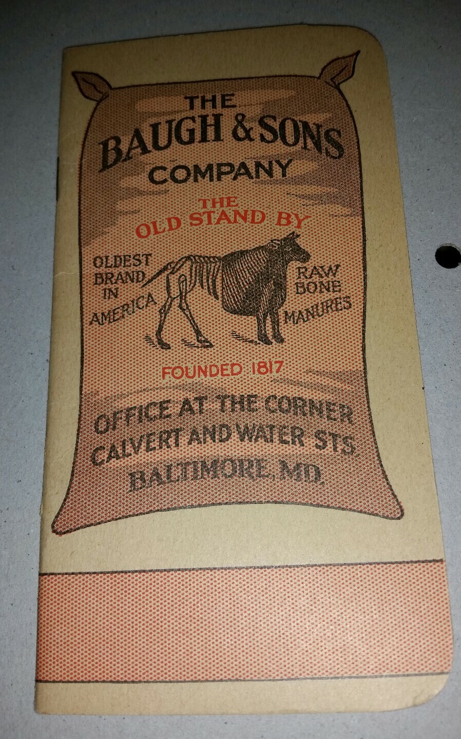 The Baugh & Sons Company Advertising Notebook Baltimore Md