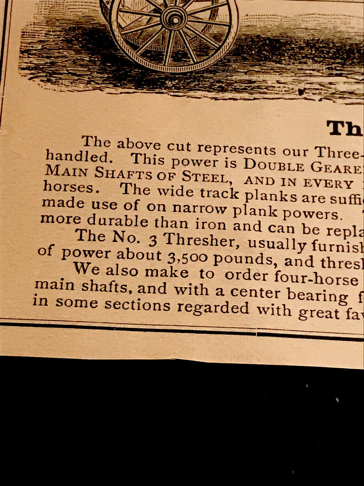 The Westinghouse Tread Power Machines No. 3 Thresher Farm Engraving Advertising