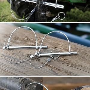 2 Pack 1/4in Trailer Hitch Pin with Anti-Loss Cable – 4 Inch Long Coupler Safety