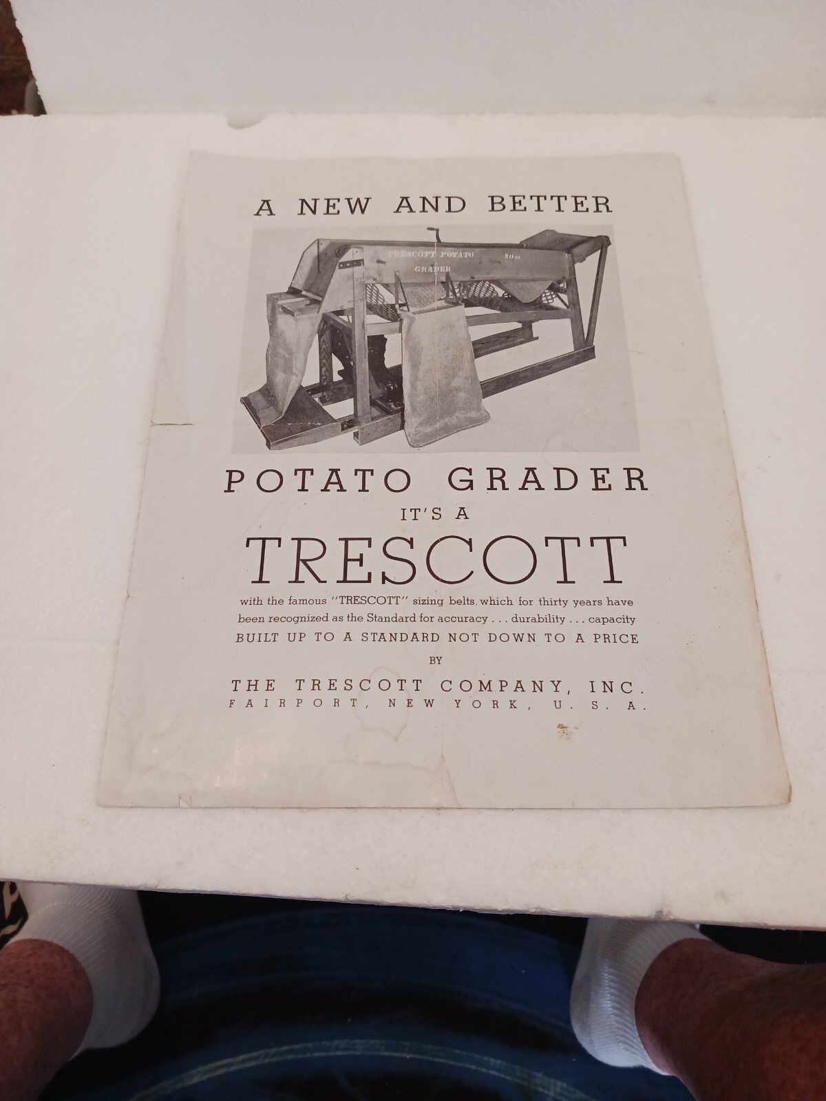 1955 AD.(XG10)~FAIRPORT, NY. FRIEND & TRESCOTT FRUIT GRADERS ADVERTISING BOOK
