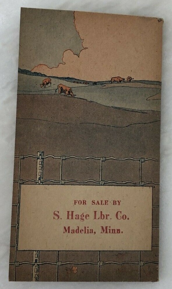 1919 AMERICAN FENCE Memo Book FARM ADVERTISING Minnesota MADELIA Antique MINT