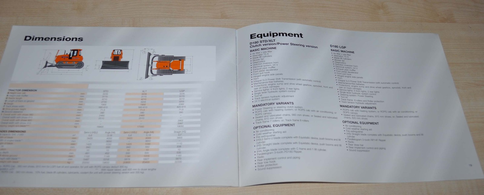 FIAT-Hitachi D180 Tractor Bulldozer Machinery Brochure Prospekt