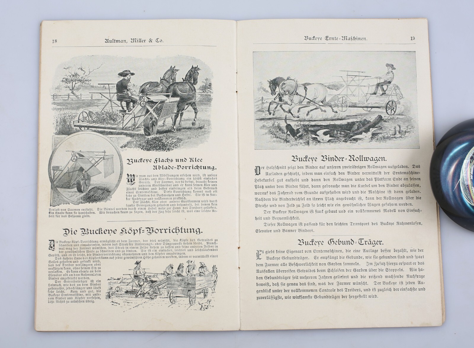 1892 Buckeye Binders Mowers Catalog Aultman Miller Co. Akron Ohio In German