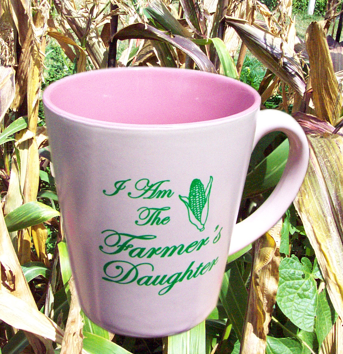 FARMER’S DAUGHTER Pink Ceramic Mug Cup,NEW!