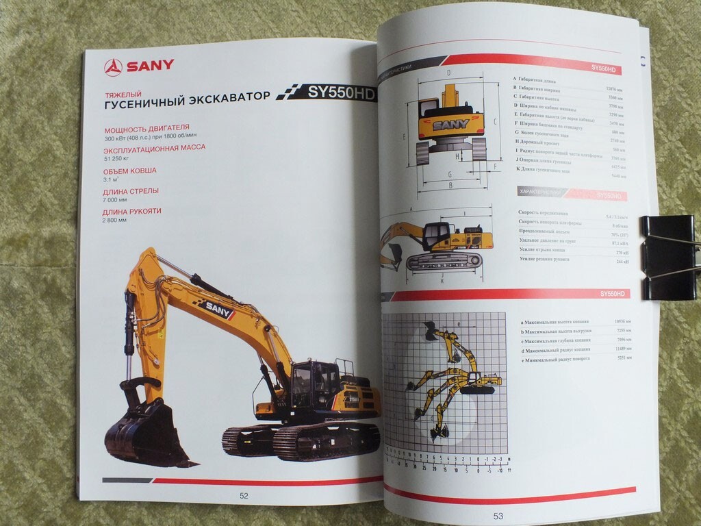SANY Excavators Model Range Construction Equipment China Brochure 2024