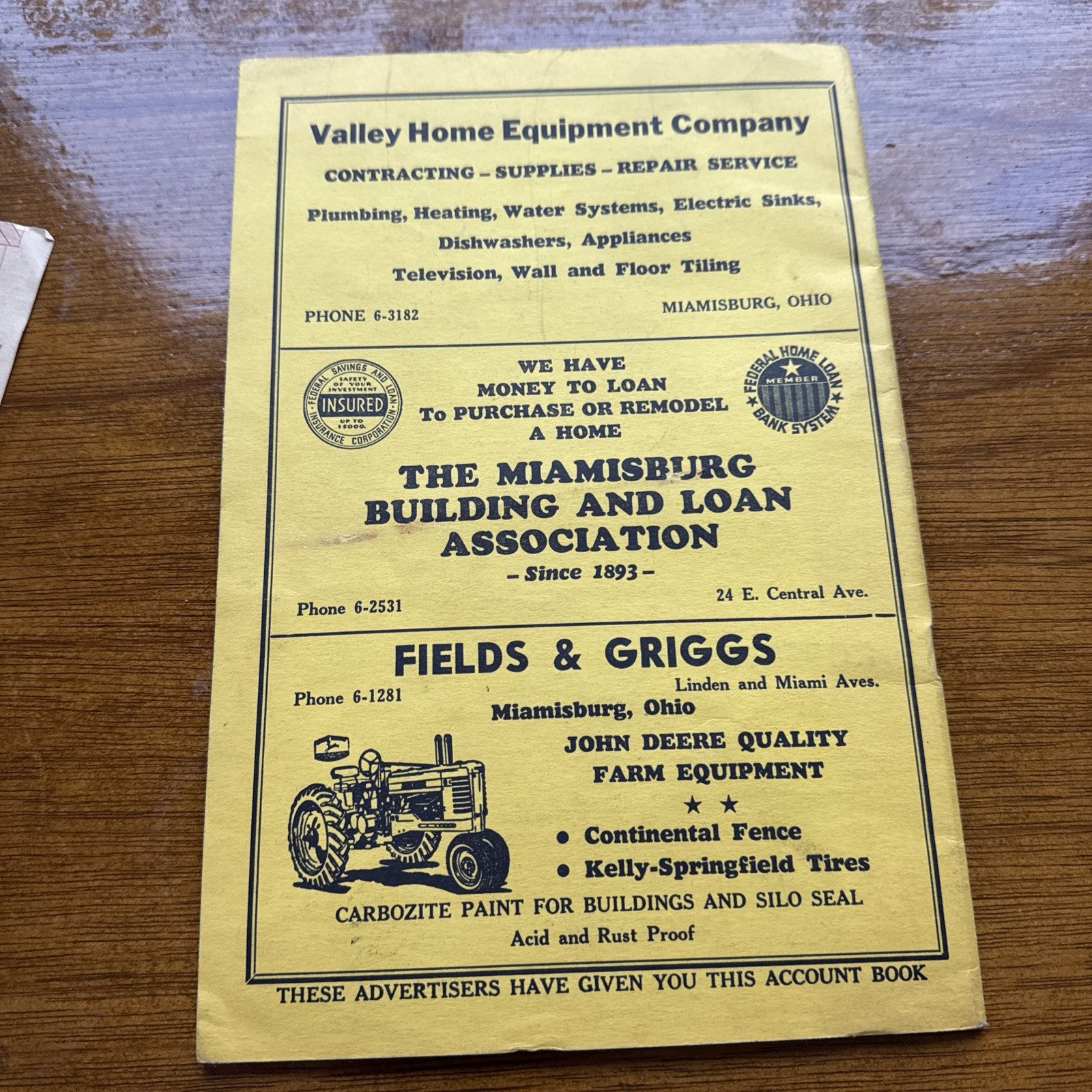 1950 Farm Account Book And Income Tax Record Miamisburg, Ohio