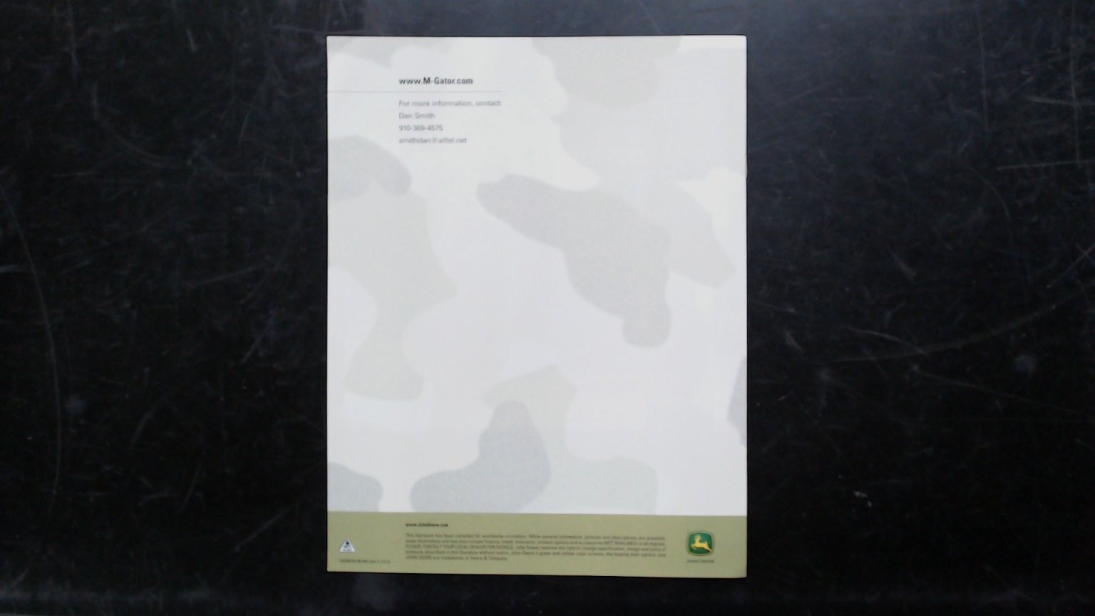John Deere M-Gator A-1 Military Utility Vehicle Brochure Vintage